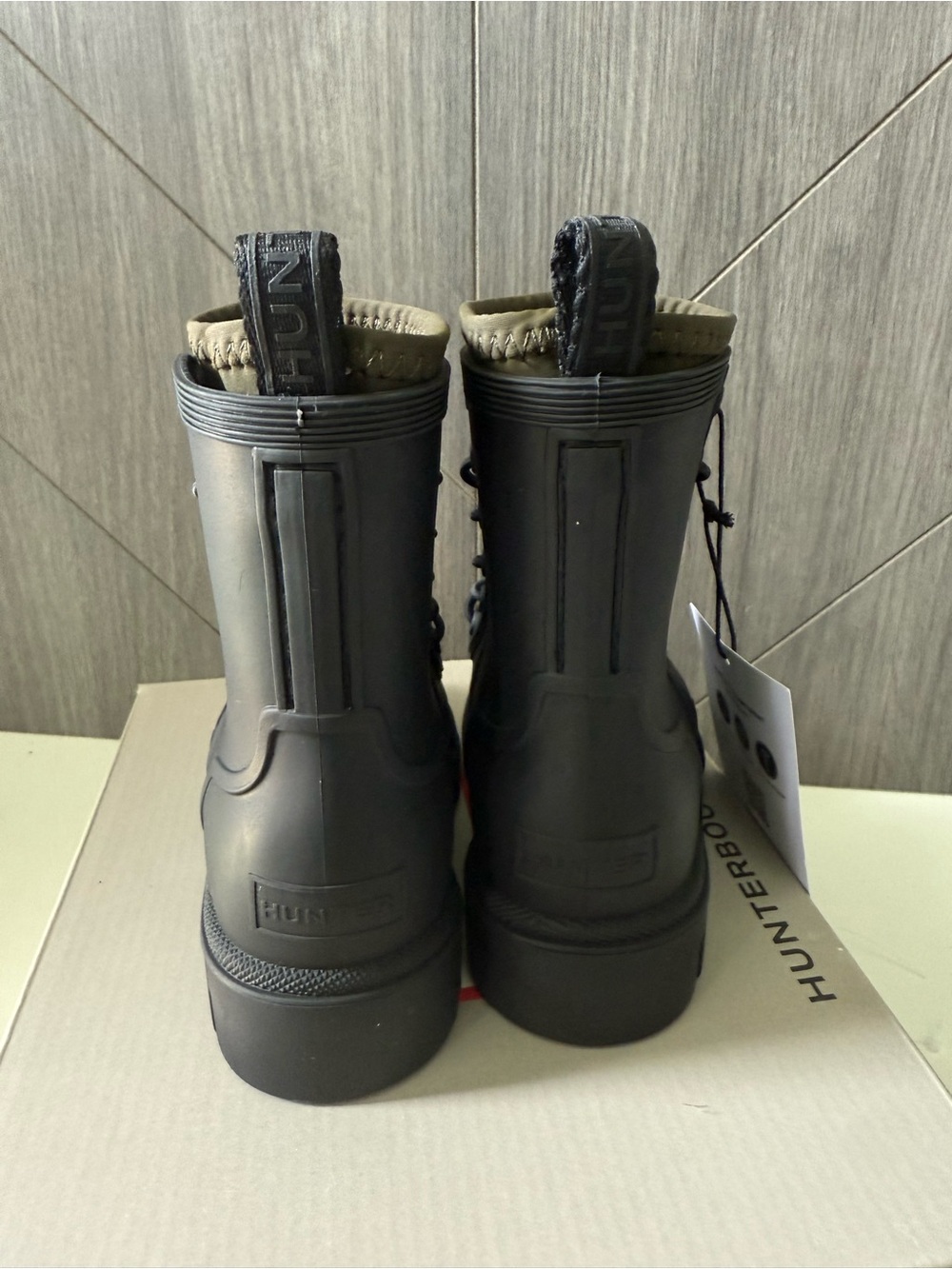 Hunter Kids' Stamp Waterproof Lace-Up Rain Boot - Picture 4 of 4